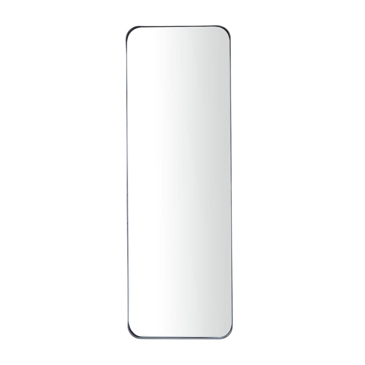 Black Metal Wall Mirror with Thin Frame 12" x 2" x 36"